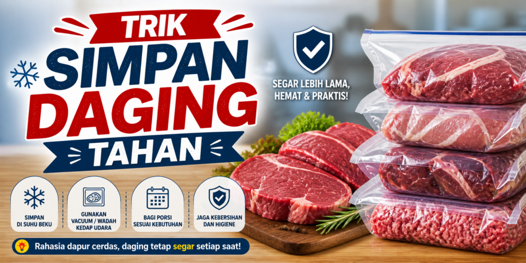 trik menyimpan daging tanpa freezer mahal agar tetap segar di rumah