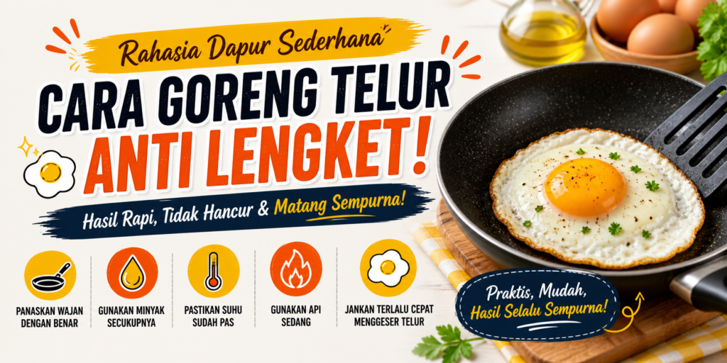 goreng telur anti lengket menggunakan teknik sederhana di dapur