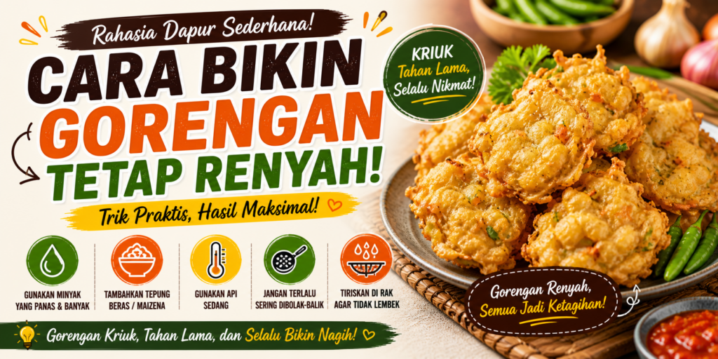 bikin gorengan tetap renyah dengan teknik sederhana di rumah