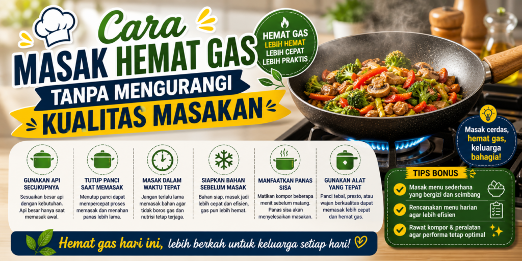 cara masak hemat gas dengan teknik memasak efisien di dapur